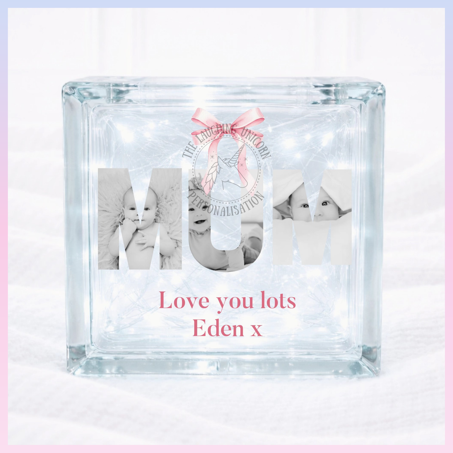 Personalised Mothers Day Glass Block