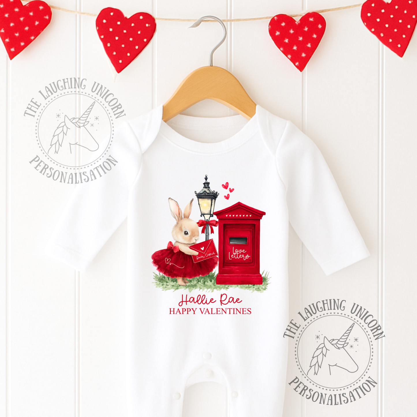 Valentines Day Baby Sleepsuit