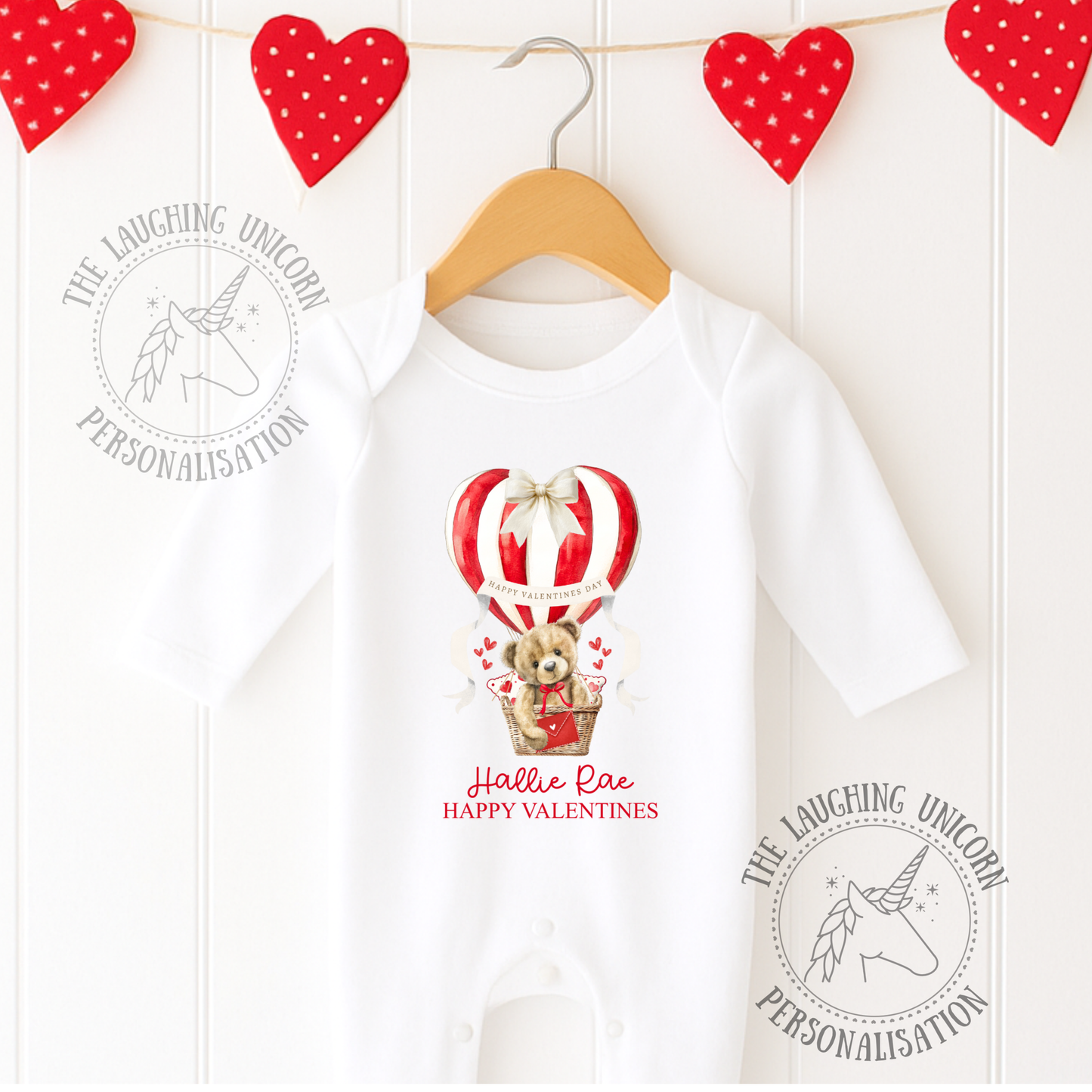 Valentines Day Baby Sleepsuit