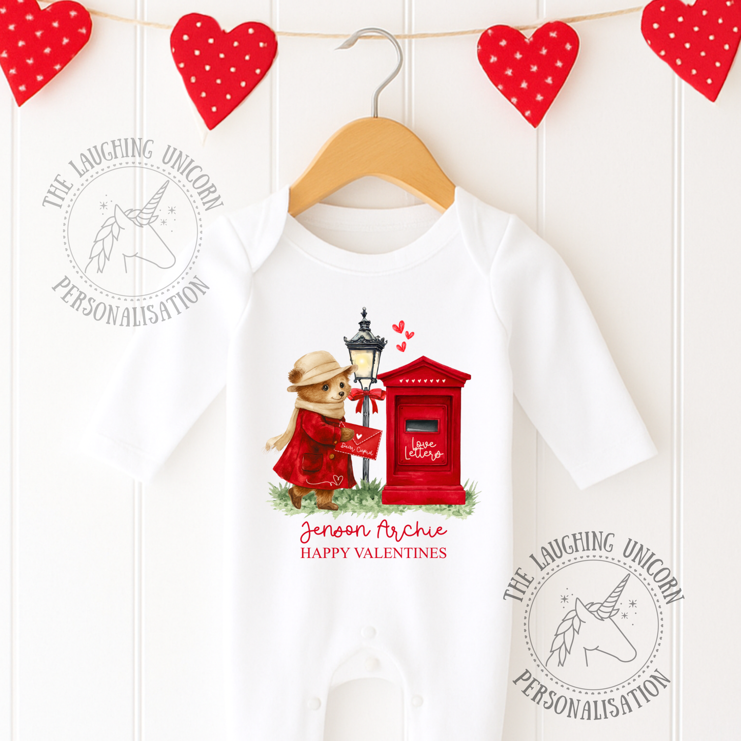 Valentines Day Baby Sleepsuit